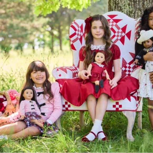 NWOT Janie and Jack x American Girl Holiday Wrapped in a Bow Pink Sweatshirt 7 - Picture 5 of 9